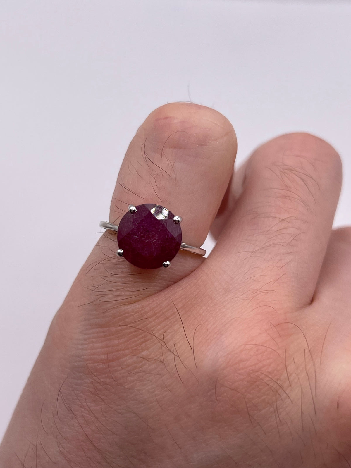 9ct white gold ruby ring