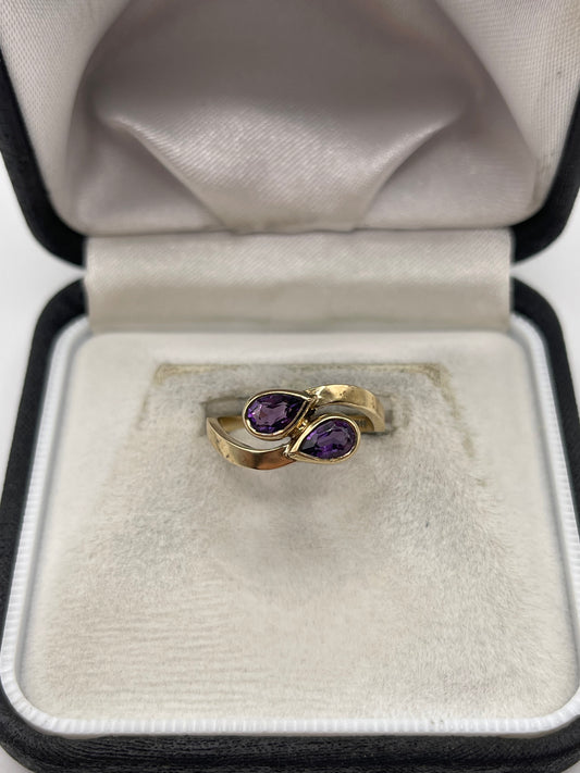 9ct gold amethyst ring