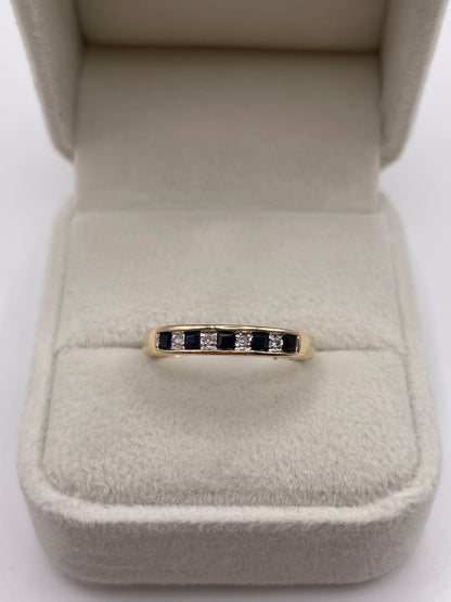 9ct gold sapphire and diamond ring