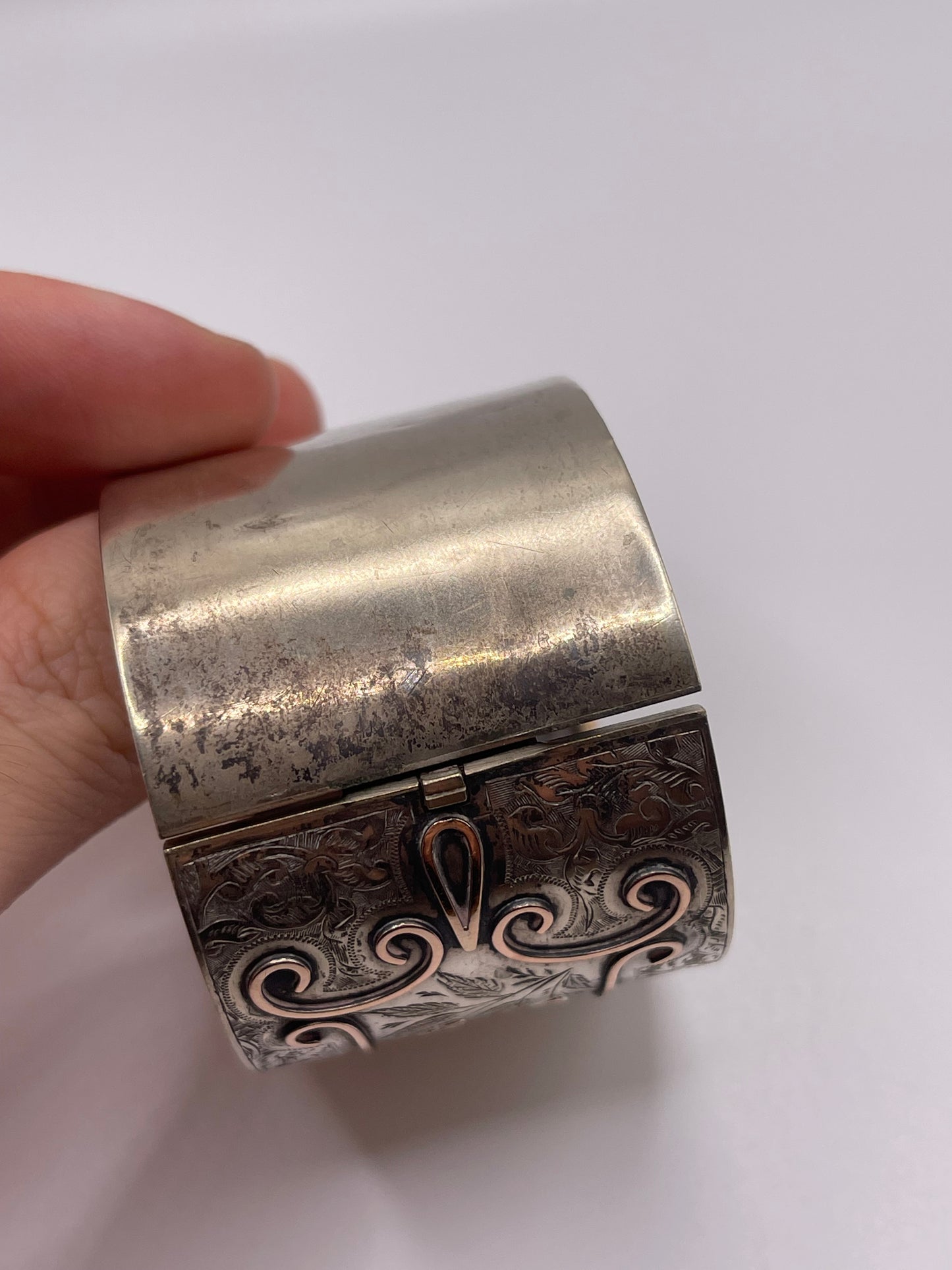 Antique silver / gold bangle