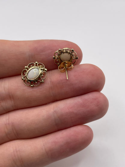9ct gold opal earrings