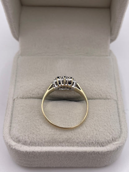 9ct gold sapphire and diamond ring