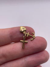 Load image into Gallery viewer, 9ct gold hope, faith and charity charm
