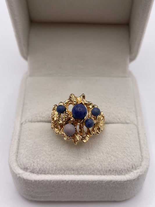 9ct gold multi gemstone ring