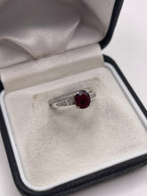 Load image into Gallery viewer, 14ct white gold ruby and diamond find
