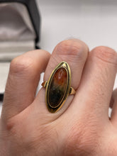 Load image into Gallery viewer, 14ct gold moss agate ring
