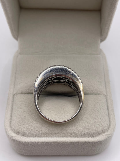 18ct white gold diamond cluster ring