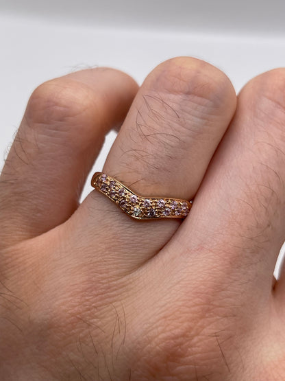 14ct rose gold pink topaz and diamond ring