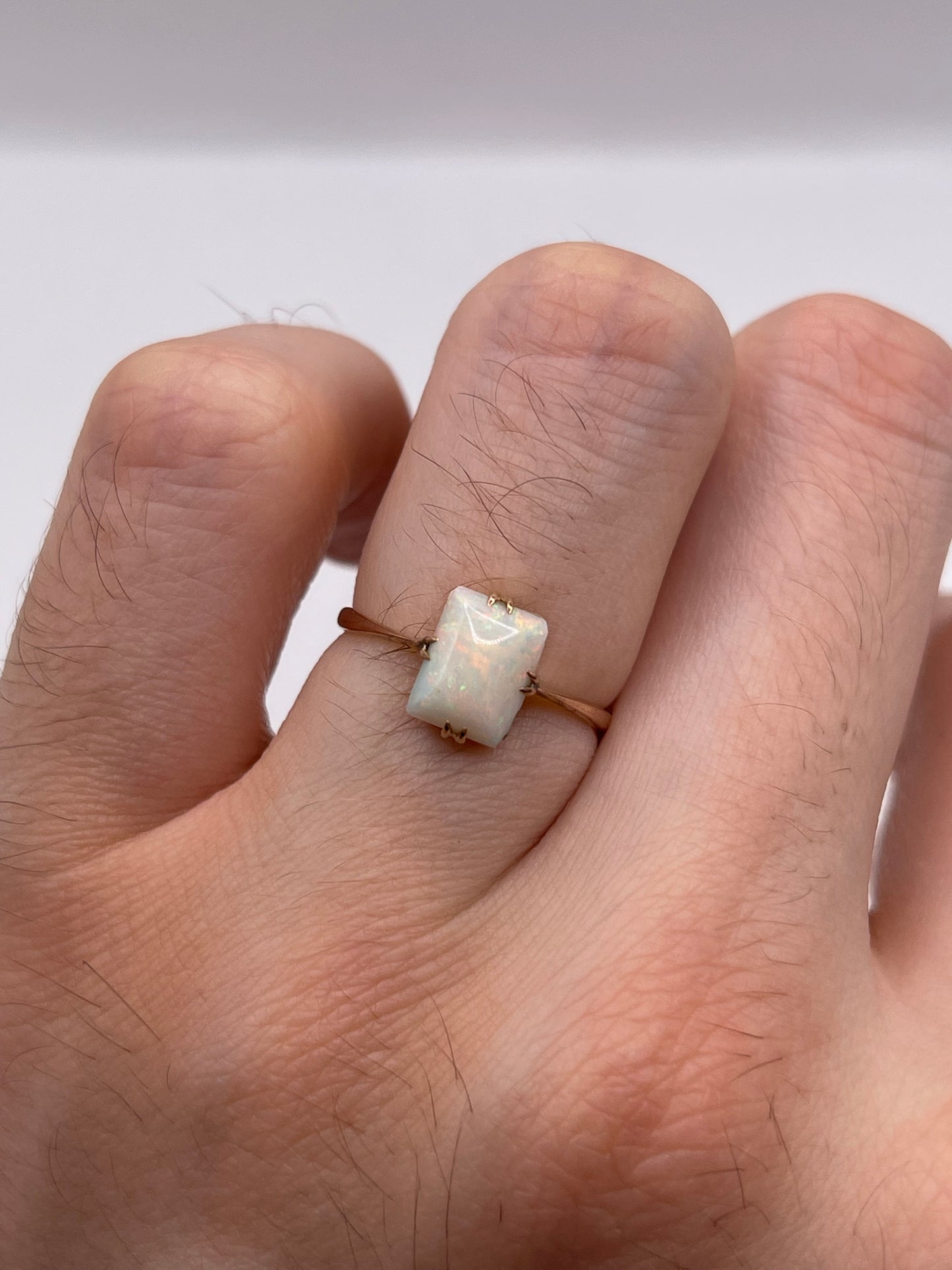 9ct rose gold opal ring