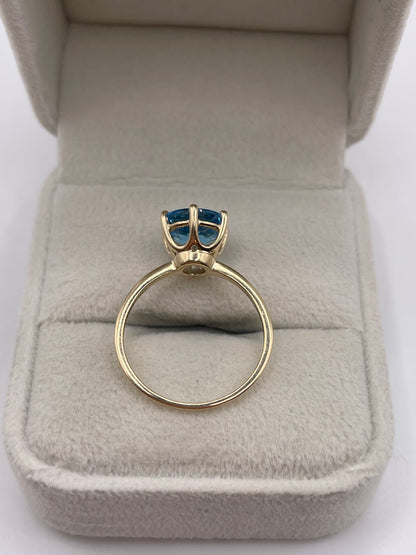 9ct gold blue topaz ring