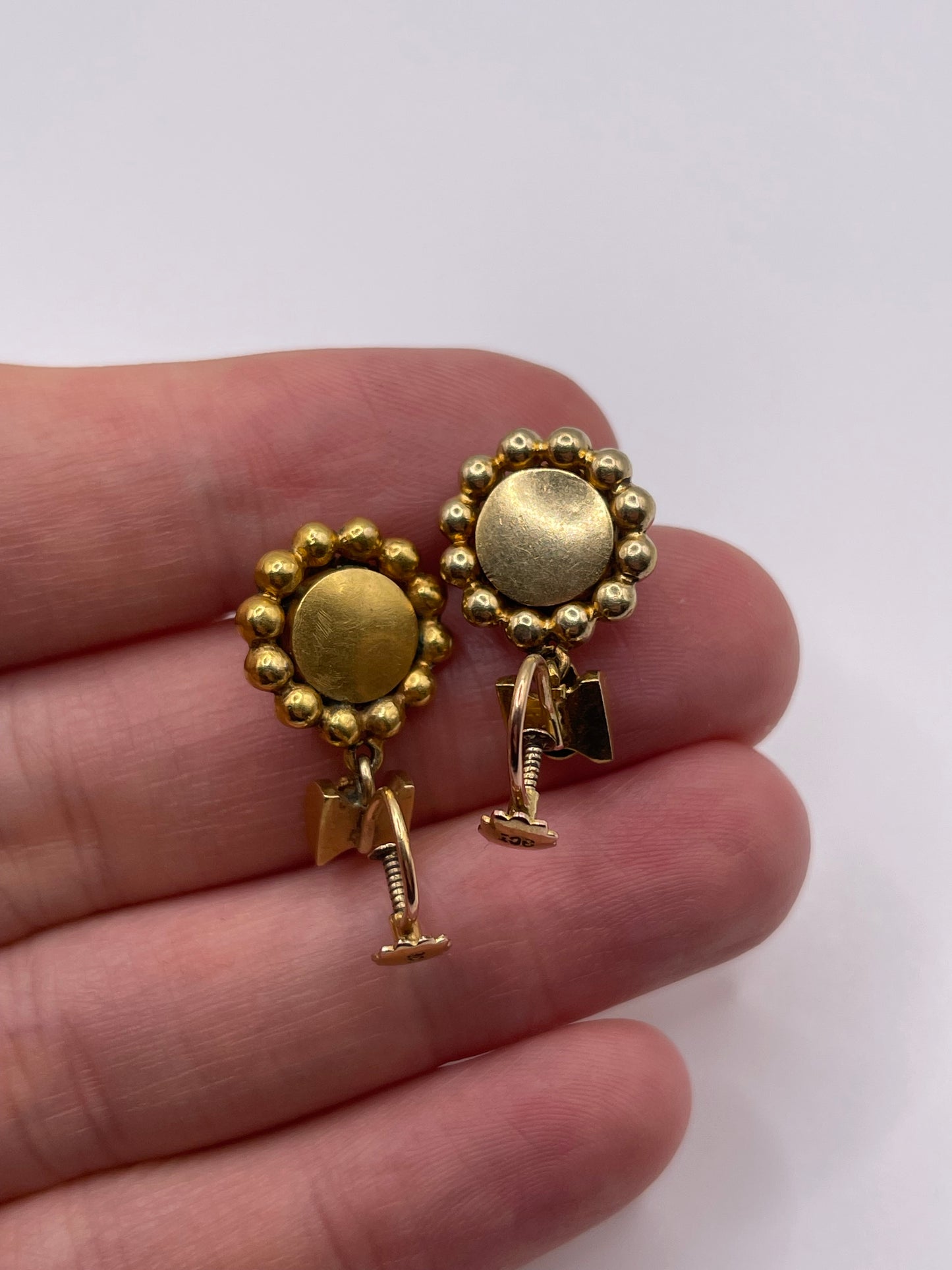 Antique 18ct gold turquoise earrings