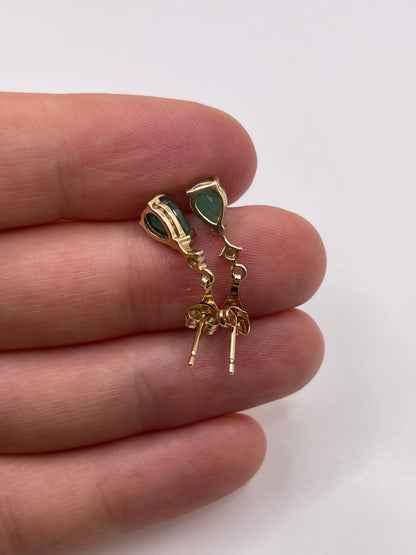 9ct gold emerald and diamond earrings