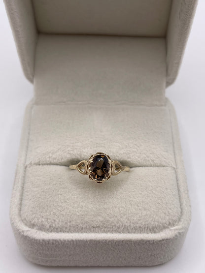 9ct gold Smokey quartz ring