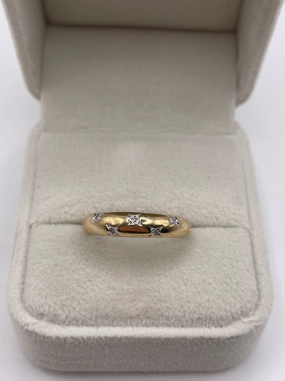 9ct gold diamond star ring