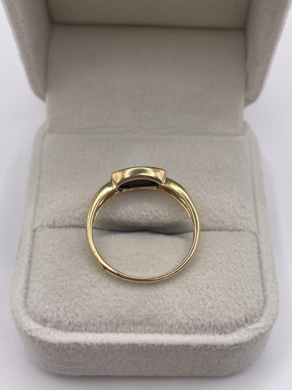 9ct gold black opal triplet ring