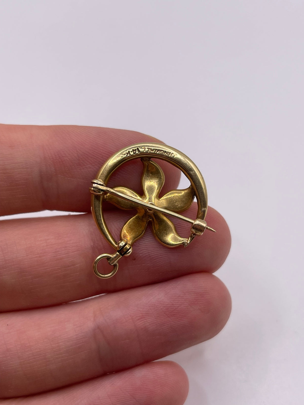 14ct gold pearl brooch / pendant
