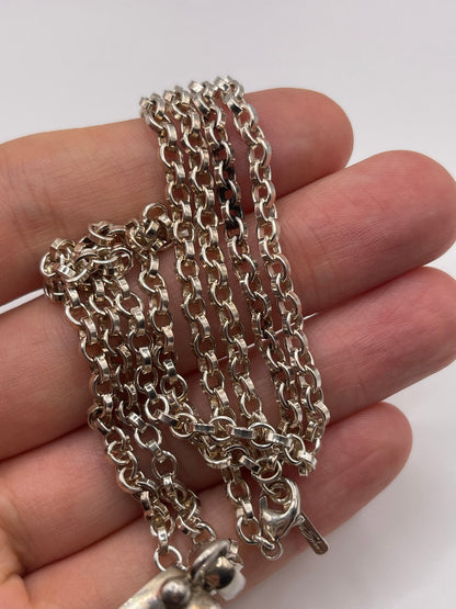 Silver amber necklace