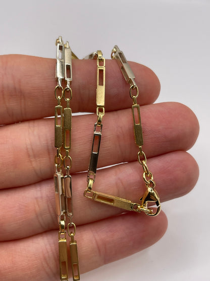 18ct two tone gold chain 544