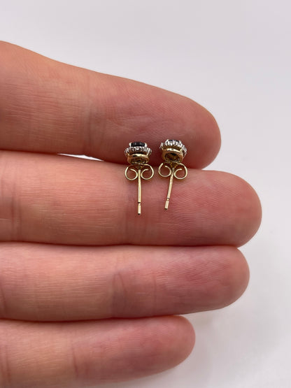 9ct gold sapphire and diamond earrings