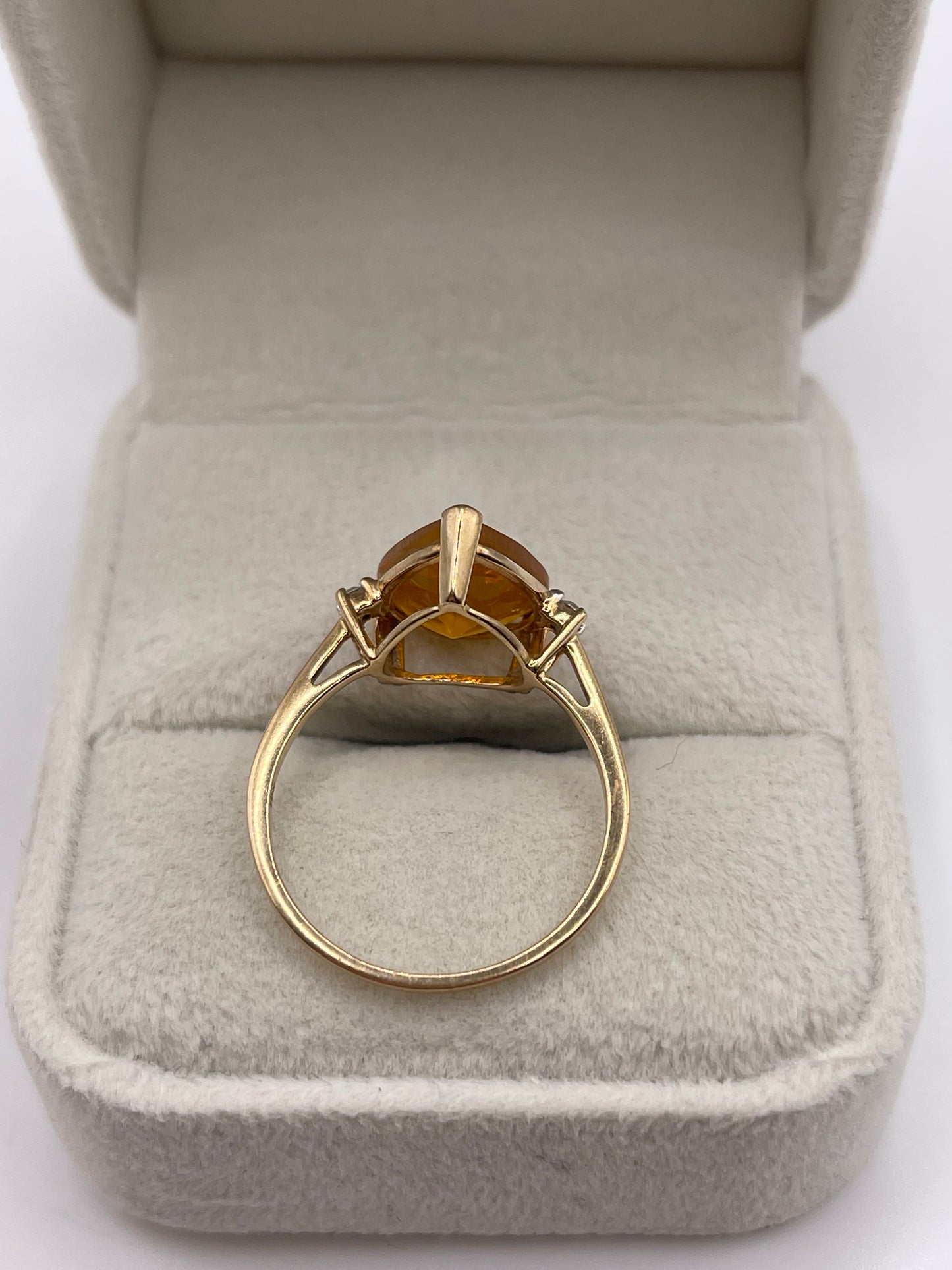 9ct gold opal and zircon ring
