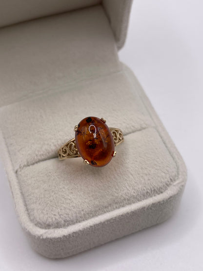 9ct gold amber earrings