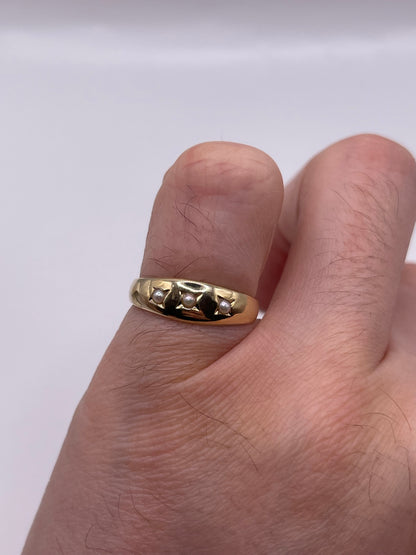 9ct gold pearl gypsy ring