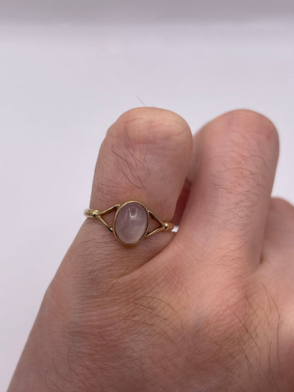 9ct gold rose quartz ring
