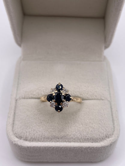 9ct gold sapphire and diamond ring