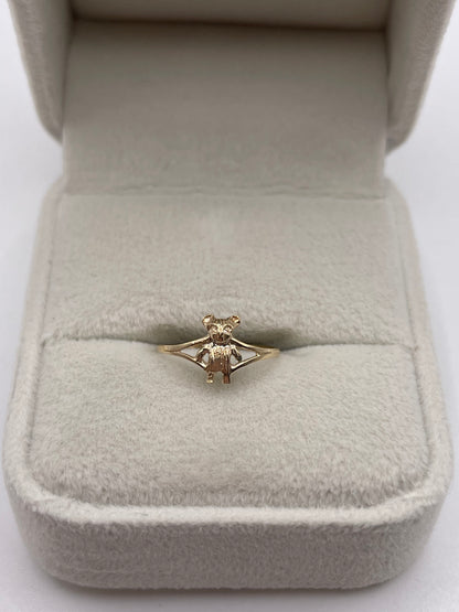 9ct gold bear ring