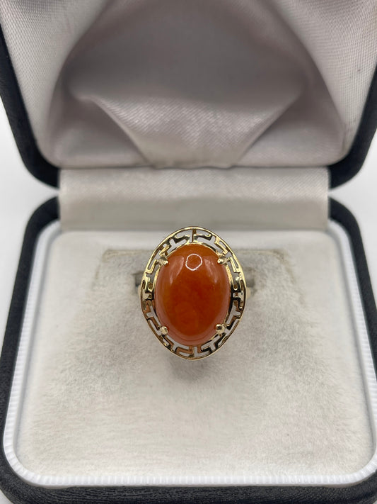 14ct gold jade ring