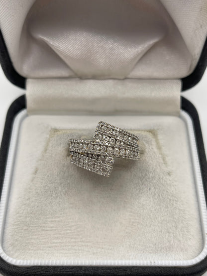 9ct gold 1ct diamond cluster ring