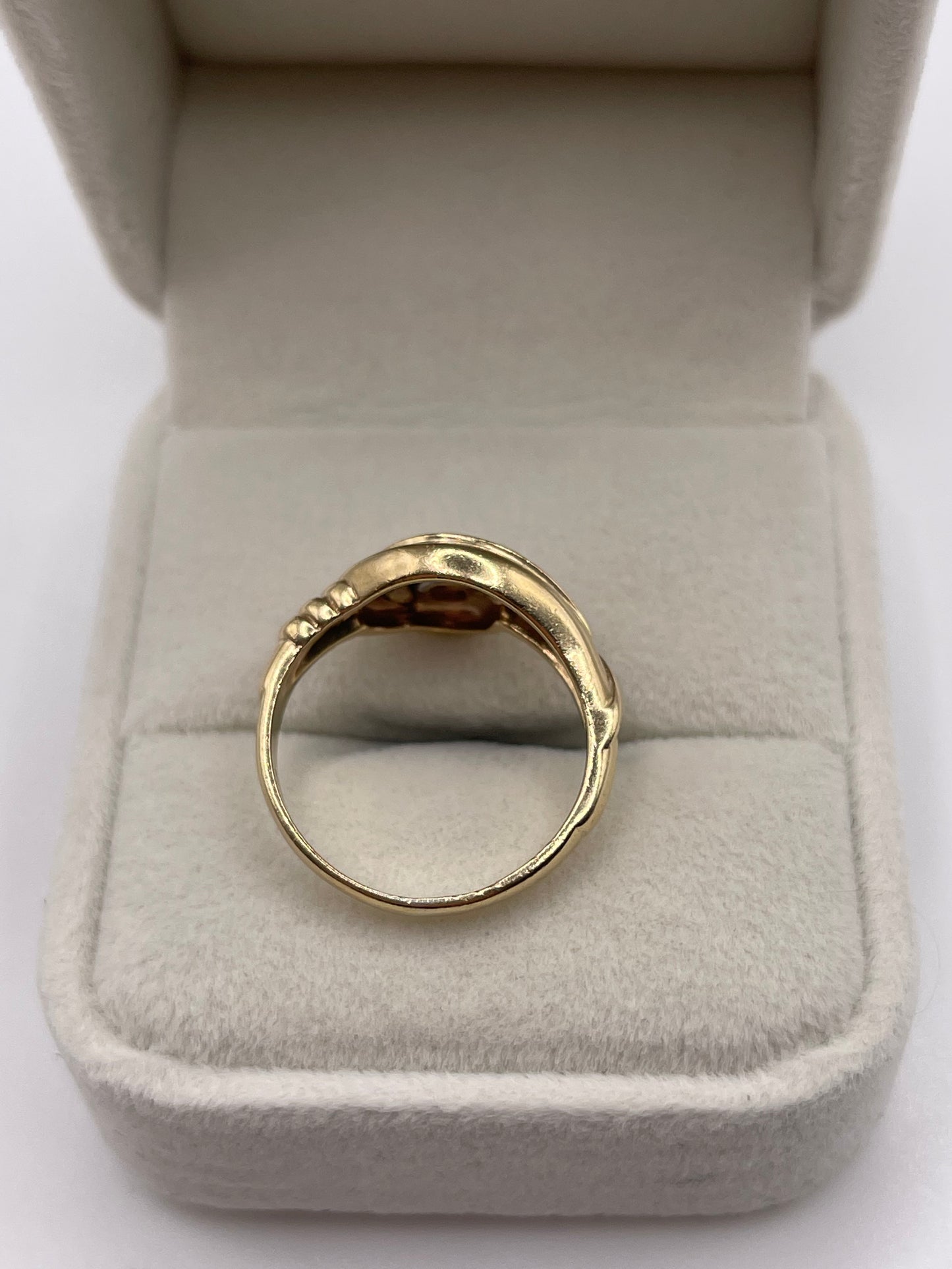 9ct gold ruby and cz ring