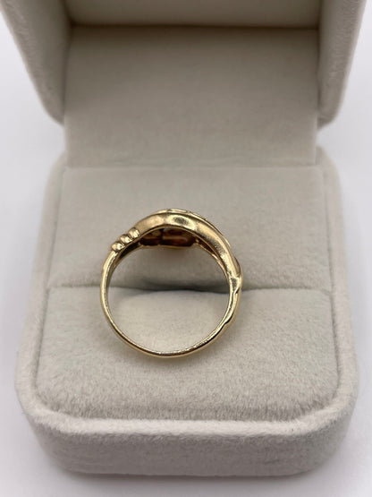 9ct gold ruby and cz ring