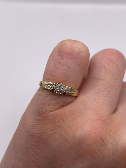 9ct gold diamond cluster ring