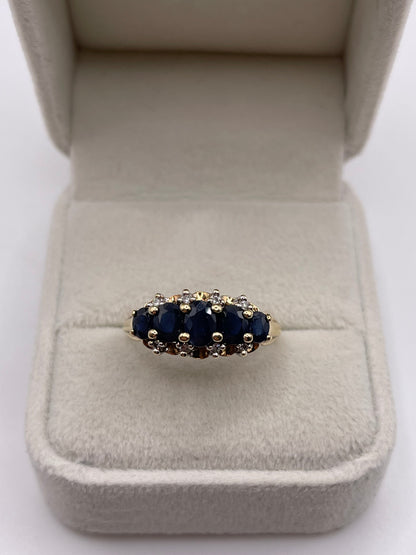 9ct gold sapphire and diamond ring