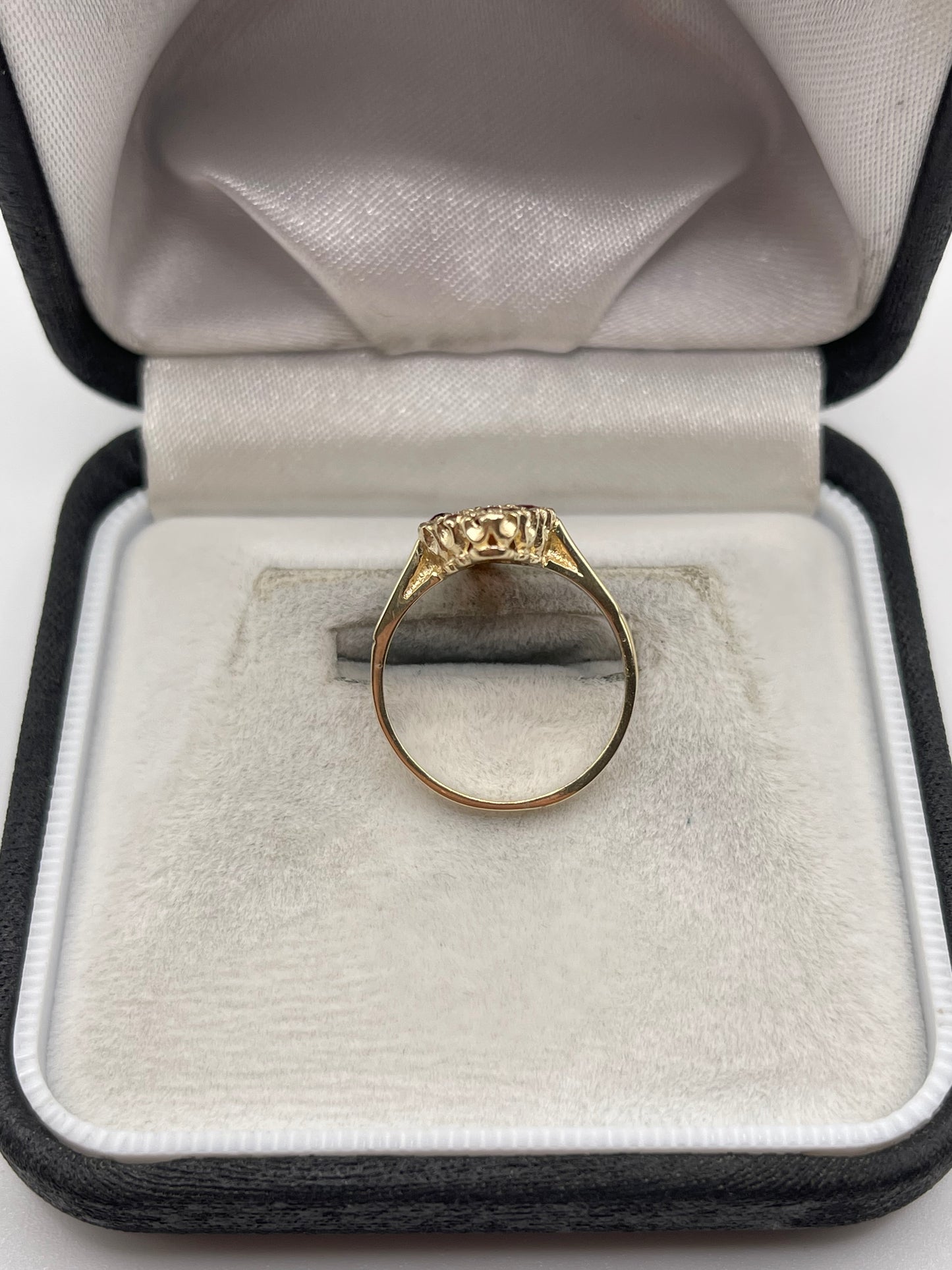 9ct gold garnet navette ring