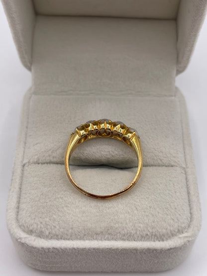 Antique 18ct gold pearl ring