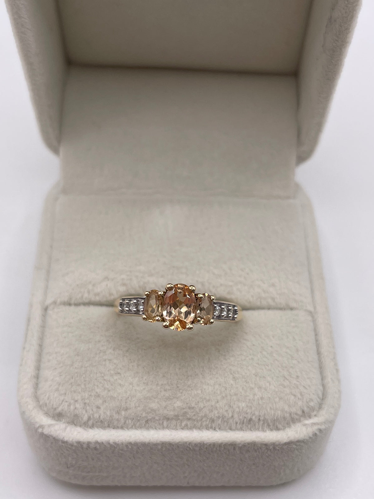 9ct gold topaz and zircon ring