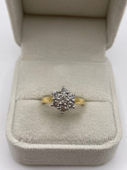 18ct gold 75 point diamond ring
