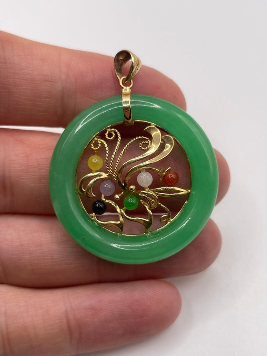 14ct gold jade pendant