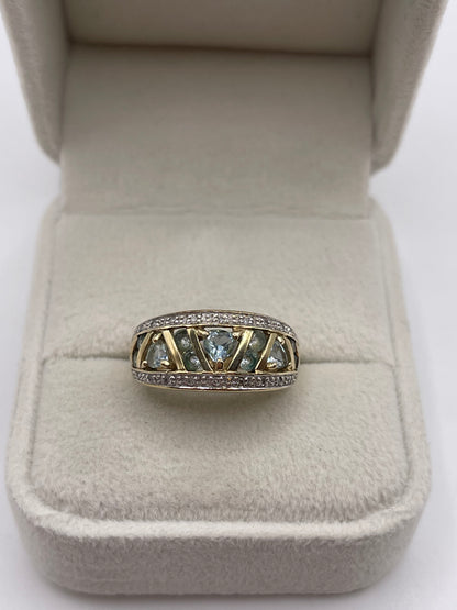 9ct gold topaz and diamond ring