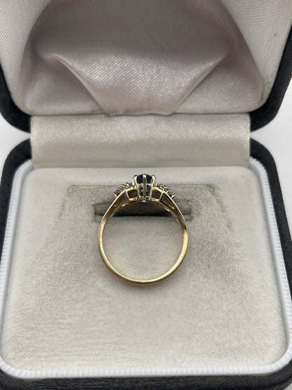 9ct gold sapphire and diamond ring