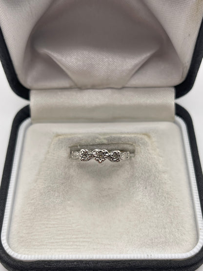 9ct gold platinum diamond ring