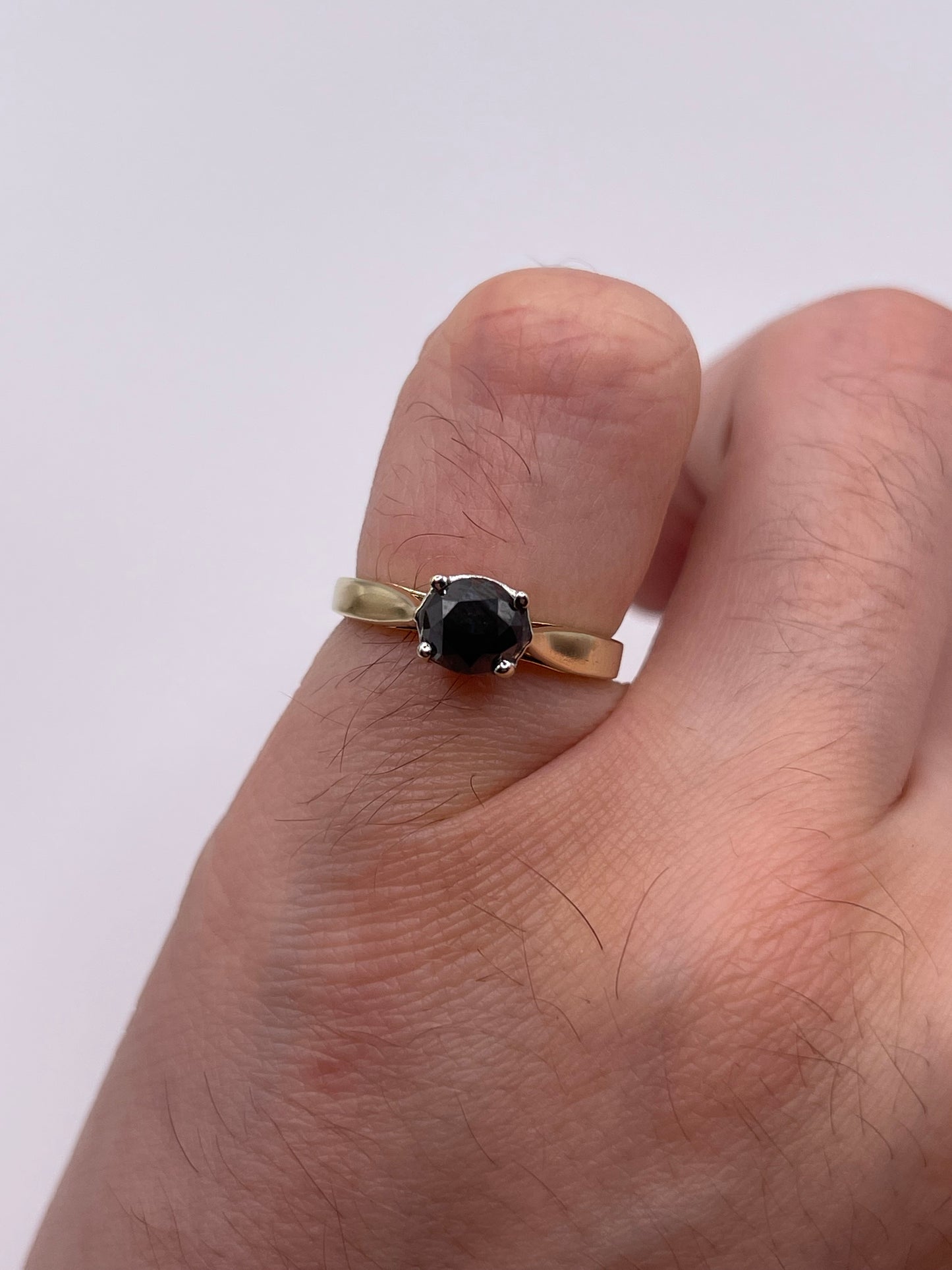9ct gold black diamond ring