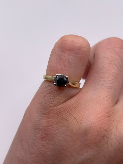 9ct gold black diamond ring