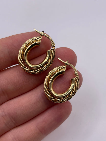 9ct gold creole earrings