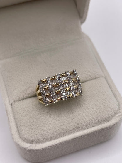 9ct gold diamond cluster ring