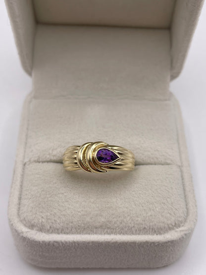 9ct gold amethyst ring