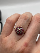 Load image into Gallery viewer, 9ct gold ruby and diamond ring

