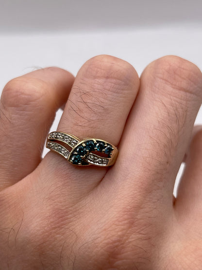 9ct gold diamond cluster ring